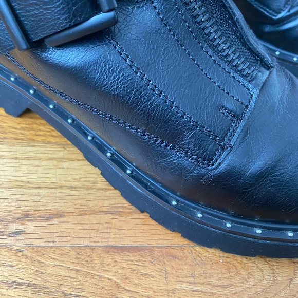 Black combat boots with buckle detail. Only worn a handful of times. - Picture 5 of 7